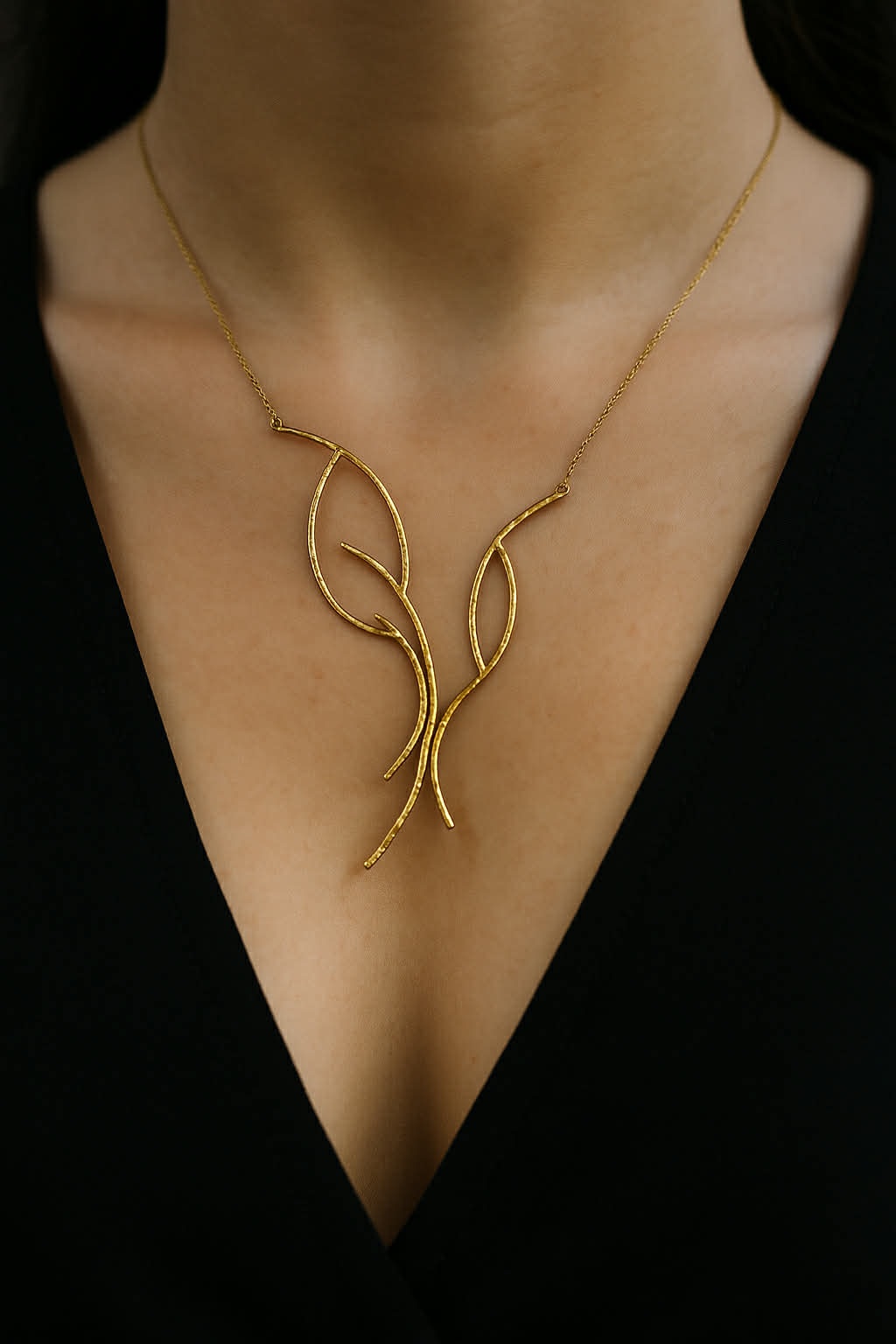 ✨ UShine.gr: Χειροποίητο Κολιέ Κλαδί σε Χρυσό Τόνο No 8005