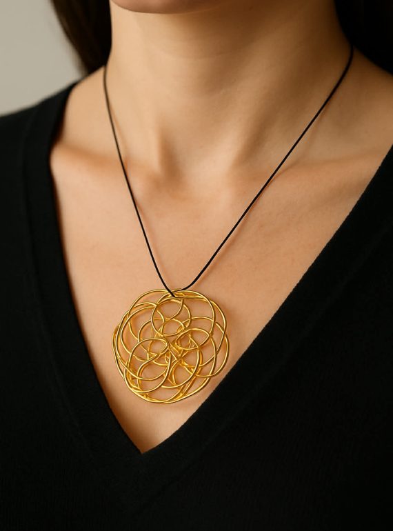 ✨ UShine.gr: Χειροποίητο Μακρύ Κολιέ Κύκλος από Σύρμα No 8006