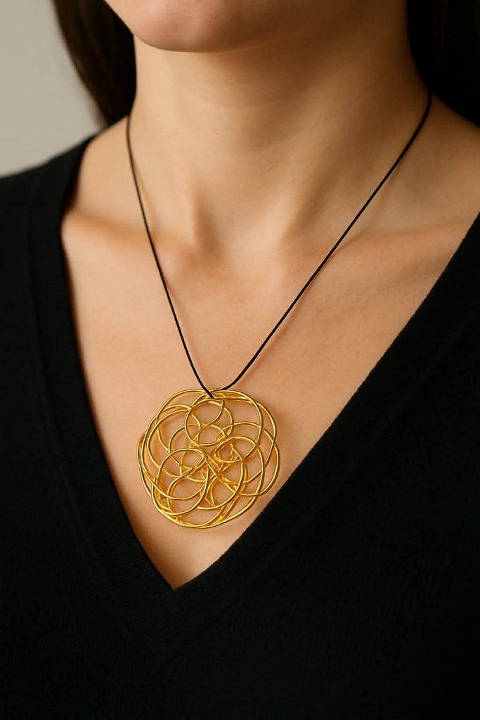 ✨ UShine.gr: Χειροποίητο Μακρύ Κολιέ Κύκλος από Σύρμα No 8006