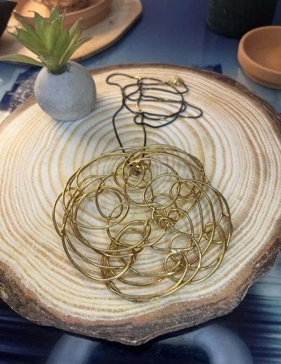 ✨ UShine.gr: Χειροποίητο Μακρύ Κολιέ Κύκλος από Σύρμα No 8006