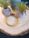 ✨ dreasuregift: Χειροποίητο Βραχιόλι Sunny Beads με Κίτρινες  Κρυστάλλινες Χάντρες Αιματίτη & Δερμάτινη Πλέξη No 110001
