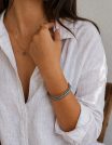 ✨ dreasuregift: Χειροποίητο Βραχιόλι με Τιρκουάζ Κρυστάλλινες Χάντρες Αιματίτη & Δερμάτινη Πλέξη No 110007
