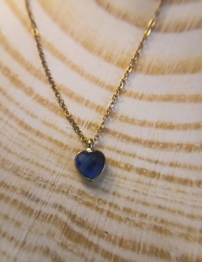 ✨ UShine.gr: Κολιέ Καρδιά Sapphire Glow No 6063