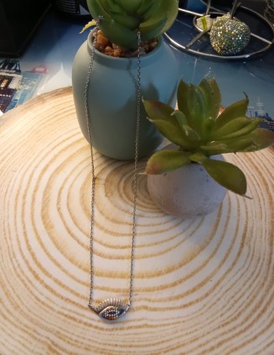 ✨ UShine.gr: Ατσάλινο Κολιέ Rainbow Evil Eye No 6064