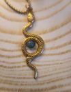 ✨ UShine.gr: Ατσάλινο Κολιέ Serpente Blue Stone No 6065