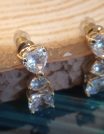 ✨ UShine.gr: Κρεμαστά Σκουλαρίκια με Καρδιά & Λευκά Ζιργκόν No 501