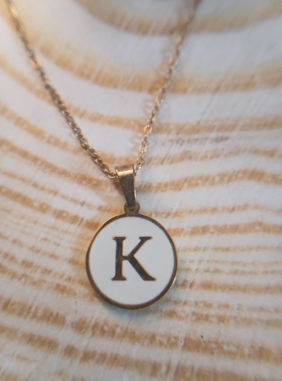 ✨ UShine.gr: Κολιέ με Μονόγραμμα “K” σε Χρυσή Απόχρωση No 503