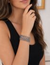 ✨ UShine.gr: Γυριστό Βραχιόλι με Ασημί Κρυστάλλινες Χάντρες No 4130
